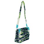 Pine Moon Tree Landscape Nature Scene Stars Setting Night Midnight Full Moon Shoulder Bag with Back Zipper