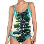 Pine Moon Tree Landscape Nature Scene Stars Setting Night Midnight Full Moon Tankini Set