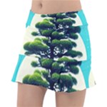 Pine Moon Tree Landscape Nature Scene Stars Setting Night Midnight Full Moon Classic Tennis Skirt