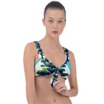 Pine Moon Tree Landscape Nature Scene Stars Setting Night Midnight Full Moon Front Tie Bikini Top