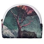 Night Sky Nature Tree Night Landscape Forest Galaxy Fantasy Dark Sky Planet Horseshoe Style Canvas Pouch