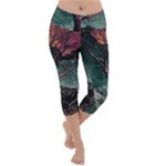 Night Sky Nature Tree Night Landscape Forest Galaxy Fantasy Dark Sky Planet Lightweight Velour Capri Yoga Leggings