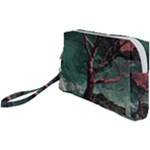 Night Sky Nature Tree Night Landscape Forest Galaxy Fantasy Dark Sky Planet Wristlet Pouch Bag (Small)