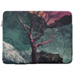 Night Sky Nature Tree Night Landscape Forest Galaxy Fantasy Dark Sky Planet 17  Vertical Laptop Sleeve Case With Pocket