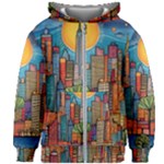 City New York Nyc Skyscraper Skyline Downtown Night Business Urban Travel Landmark Building Architec Kids  Zipper Hoodie Without Drawstring