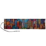 City New York Nyc Skyscraper Skyline Downtown Night Business Urban Travel Landmark Building Architec Roll Up Canvas Pencil Holder (L)