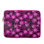 Dark Pink Cannabis Marijuana 15  Vertical Laptop Sleeve Case With Pocket