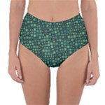 Squares cubism geometric background Reversible High-Waist Bikini Bottoms