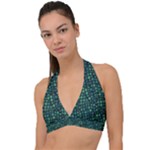 Squares cubism geometric background Halter Plunge Bikini Top