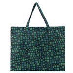 Squares cubism geometric background Zipper Large Tote Bag