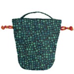 Squares cubism geometric background Drawstring Bucket Bag