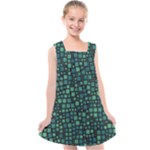 Squares cubism geometric background Kids  Cross Back Dress