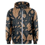 Background Pattern Leaves Texture Men s Zipper Hoodie