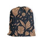 Background Pattern Leaves Texture Drawstring Pouch (XL)