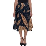 Background Pattern Leaves Texture Perfect Length Midi Skirt
