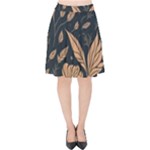 Background Pattern Leaves Texture Velvet High Waist Skirt