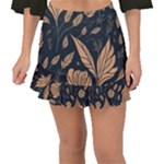 Background Pattern Leaves Texture Fishtail Mini Chiffon Skirt
