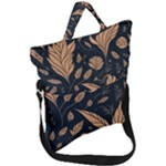 Background Pattern Leaves Texture Fold Over Handle Tote Bag