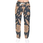 Background Pattern Leaves Texture Women Velvet Drawstring Pants