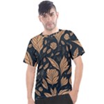 Background Pattern Leaves Texture Men s Sport Top