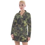 Green Camouflage Military Army Pattern Women s Long Sleeve Casual Dress
