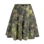 Green Camouflage Military Army Pattern High Waist Skirt