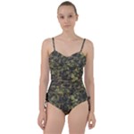 Green Camouflage Military Army Pattern Sweetheart Tankini Set