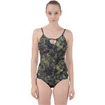 Green Camouflage Military Army Pattern Cut Out Top Tankini Set