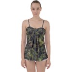 Green Camouflage Military Army Pattern Babydoll Tankini Top