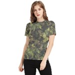 Green Camouflage Military Army Pattern Women s Short Sleeve Rash Guard