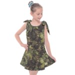 Green Camouflage Military Army Pattern Kids  Tie Up Tunic Dress