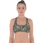 Green Camouflage Military Army Pattern Cross Back Hipster Bikini Top 