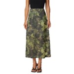 Green Camouflage Military Army Pattern Classic Midi Chiffon Skirt