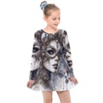 Woman in Space Kids  Long Sleeve Dress