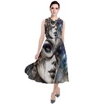Woman in Space Round Neck Boho Dress