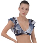 Woman in Space Plunge Frill Sleeve Bikini Top