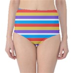 Stripes Pattern Design Lines Classic High-Waist Bikini Bottoms