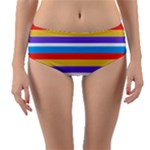 Stripes Pattern Design Lines Reversible Mid-Waist Bikini Bottoms