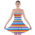 Stripes Pattern Design Lines Strapless Bra Top Dress