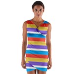 Stripes Pattern Design Lines Wrap Front Bodycon Dress