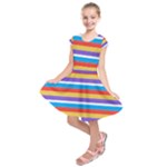 Stripes Pattern Design Lines Kids  Short Sleeve Dress