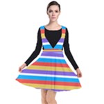 Stripes Pattern Design Lines Plunge Pinafore Dress