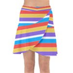 Stripes Pattern Design Lines Wrap Front Skirt