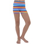 Stripes Pattern Design Lines Kids  Lightweight Velour Yoga Shorts