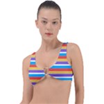 Stripes Pattern Design Lines Ring Detail Bikini Top