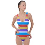 Stripes Pattern Design Lines Side Cut Out Swimsuit