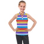 Stripes Pattern Design Lines Kids  Sleeveless Polo T-Shirt