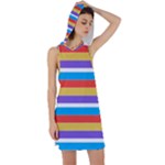 Stripes Pattern Design Lines Racer Back Hoodie Dress