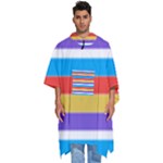 Stripes Pattern Design Lines Men s Hooded Rain Ponchos