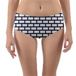 Bricks Wall Pattern Seamless Reversible Mid-Waist Bikini Bottoms